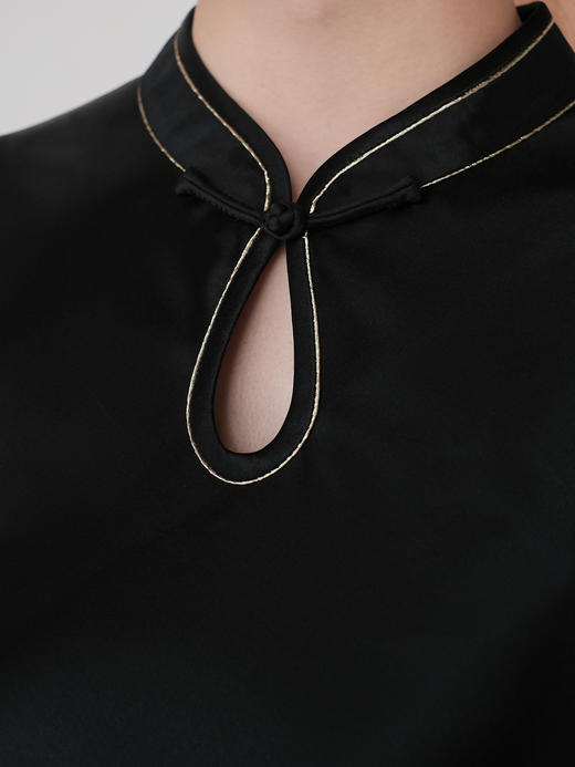 盛唐婧| 新中式旗袍领修身鱼尾连衣裙 商品图3