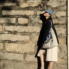 【高圆圆同款】刺绣帆布包（送肩带一根，颜色任选其一，不拍不发，多拍也不发）