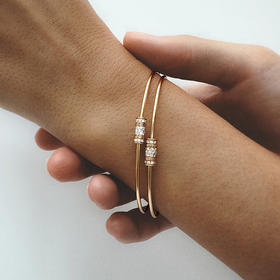 北京仓｜Vanrycke-Le Fil de la vie-生命之线 18K玫瑰金 钻石 手镯［法国设计师］