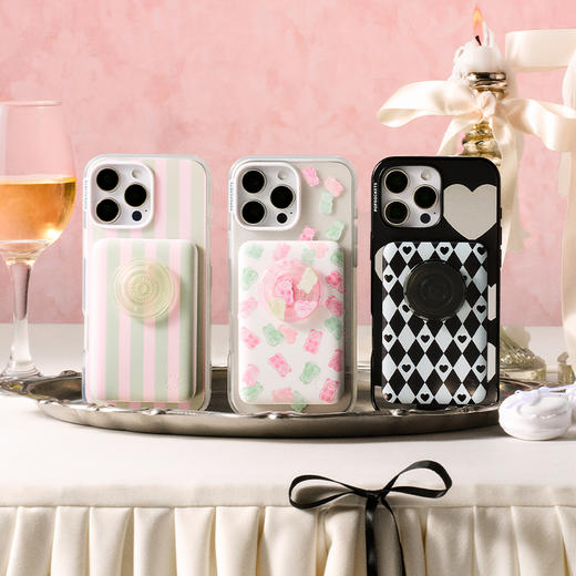 【磁吸充电宝】黑白爱心菱格·MagSafe充电宝 OTHER配件 Power充电宝系列 甜 撞色 菱格 爱心 商品图1