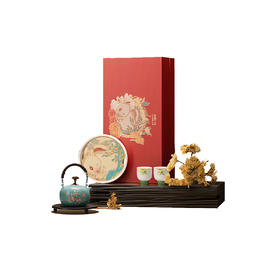 朱炳仁铜 月见喜乐茶礼套装 礼盒手工铜壶单人便携泡茶壶功夫茶具套装