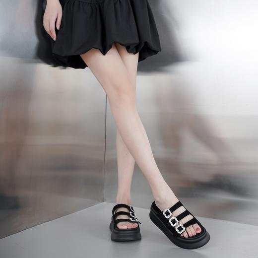 【夏季新款】2025年夏季新款舒适透气厚底防滑大底百搭罗马凉鞋拖鞋T25BJ20611 商品图4