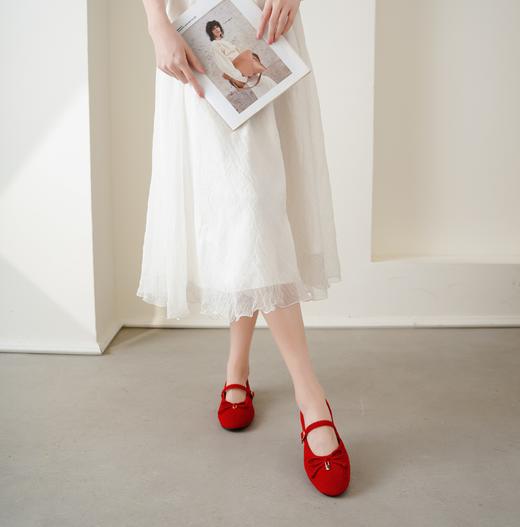 【夏季新款】2025年春季新款舒适平底多彩优雅百搭玛丽珍浅口单鞋T25CE39021 商品图3