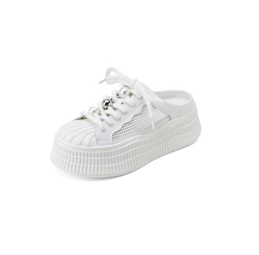 【夏季新款】2025年夏季新款舒适透气厚底增高防滑大底百搭罗半拖老爹鞋T25AH16411 商品图7