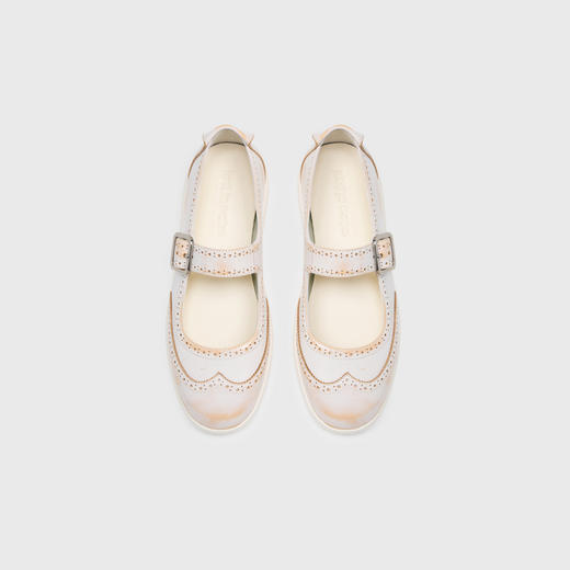 [福利价]lost in echo2025春夏新款浅口真皮轻便布洛克薄底玛丽珍小皮鞋女 商品图1