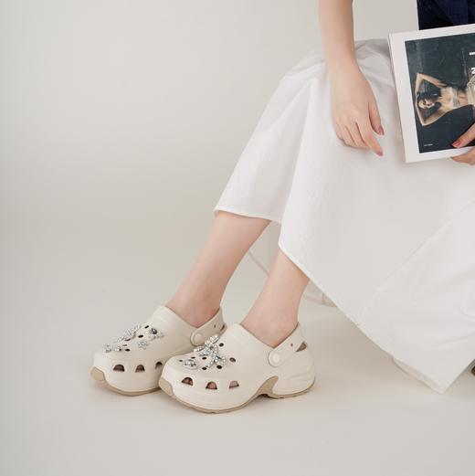 【夏季新款】2025年夏季新款舒适透气厚底防滑大底百搭包头后空半拖鞋T25AH16461 商品图5