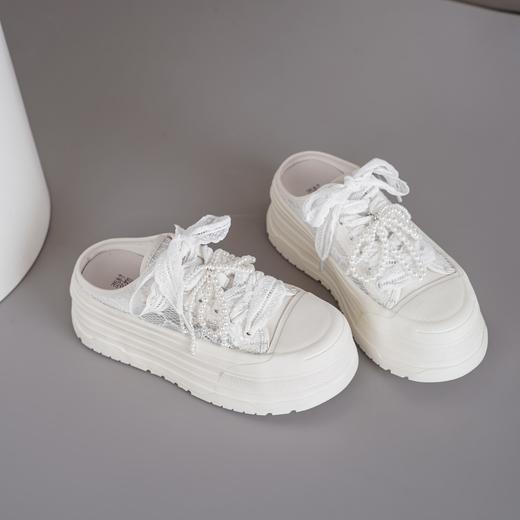 【夏季新款】2025年夏季新款舒适透气珍珠饰带厚底防滑大底百搭半拖老爹鞋鞋T25AH16401 商品图8