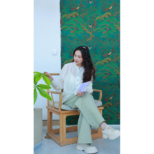 【抖音专属】阔腿裤（24709615-绿波-结缘款） 商品图1