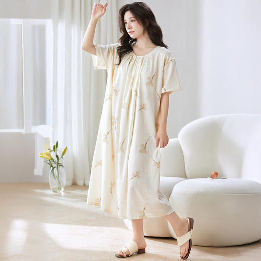 牧棉儿 新中式免Bra云朵棉家居服系列 睡裙/盘扣/翻领 亲肤舒适 多款可选 商品图3