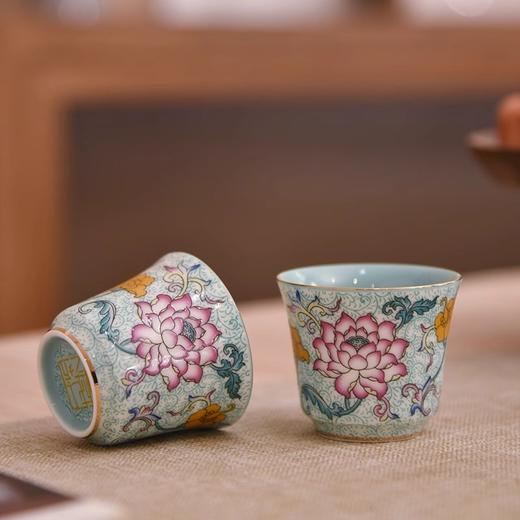 成艺优选珐琅莲韵国潮风陶瓷功夫茶具家用商务送礼高档礼品套组成艺珐琅莲韵全组9入(蓝) 商品图3