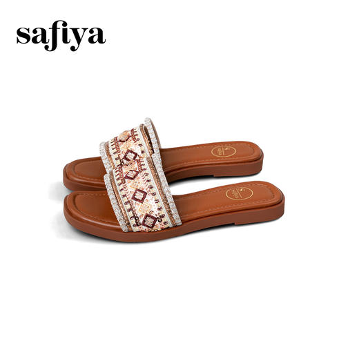 Safiya/索菲娅2025波西米亚时尚休闲平底配裙子外穿沙滩拖鞋SFD2110M64/SFD2110364 商品图8