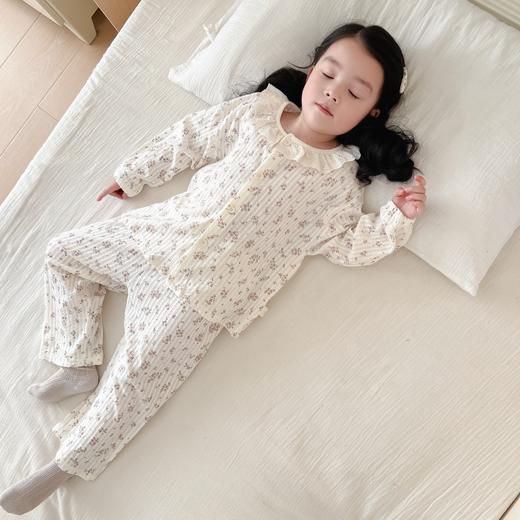 宝宝夏季纱布睡衣儿童棉纱开衫两件套男女童卡通泡泡棉A类家居服套装 商品图2