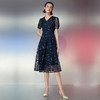 EITIE爱特爱夏季新款a字显瘦通勤气质V领优雅蕾丝连衣裙7807570 商品缩略图3