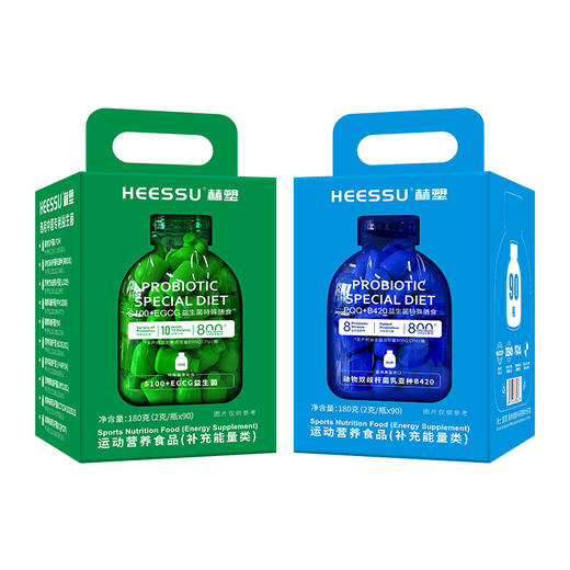 热卖！肠道救星！日本HEESSU赫塑益生菌膳食组合 日夜兼修 早B晚S 180g/瓶 商品图6
