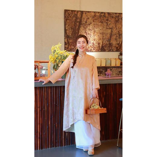 【抖音专属】新中式连衣裙（21707142云檀-高定款） 商品图1