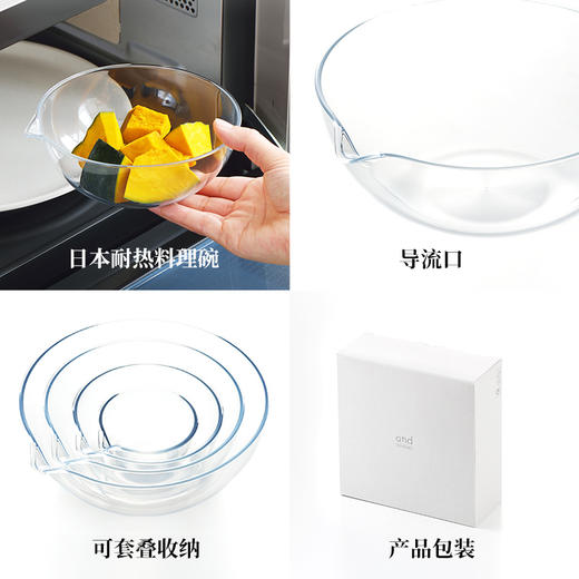 YOSHIKAWA 超轻量不易碎透明料理碗4个【不支持补差，非质量问题不退不换】S 商品图2