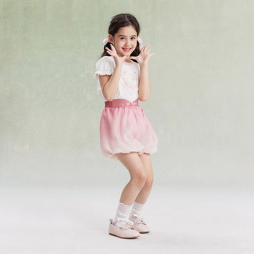 笛莎Deesha女童T恤2025夏季女童国风T恤 商品图2