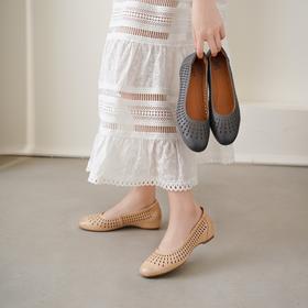 【夏季新款】2025年夏季新款舒适百搭透气软底软面浅口镂空单鞋鞋X25AH16041