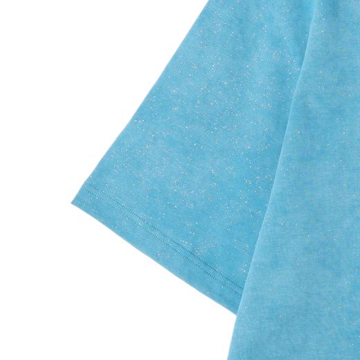 T3297夏季高级感新款韩系满天星撞色缝线短袖T恤情侣简约百搭圆领上衣 商品图3