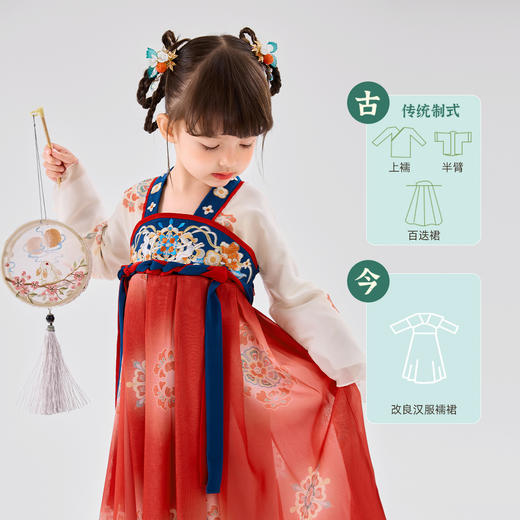 嘟嘟家女童汉服裙子春季女宝宝中国风唐装连衣裙春装女孩襦裙童装 商品图2