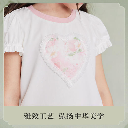 笛莎Deesha女童T恤2025夏季女童国风T恤 商品图3