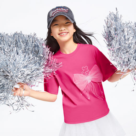 女童圆领短袖针织衫夏季新款安奈儿童装EG521202 商品图3