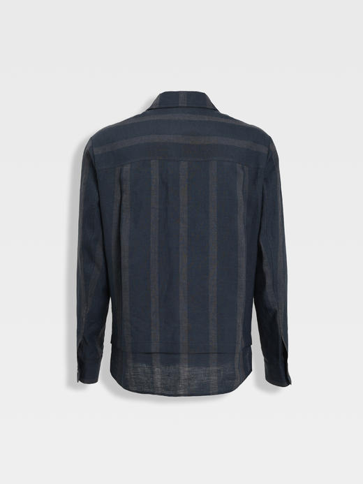 callisto藏青亚麻轻薄夹克外套 商品图1