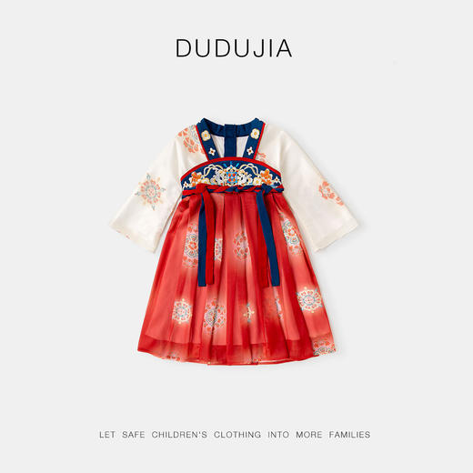 嘟嘟家女童汉服裙子春季女宝宝中国风唐装连衣裙春装女孩襦裙童装 商品图4