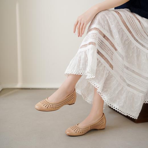 【夏季新款】2025年夏季新款舒适百搭透气软底软面浅口镂空单鞋鞋X25AH16041 商品图2