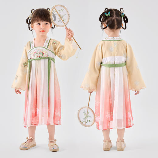 嘟嘟家女童汉服裙2025春季新款女宝国风连衣裙春装女孩演出服童装 商品图4