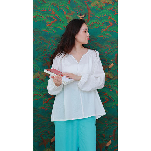 【线上专属】新中式上衣（25708232山矾-结缘款） 商品图1