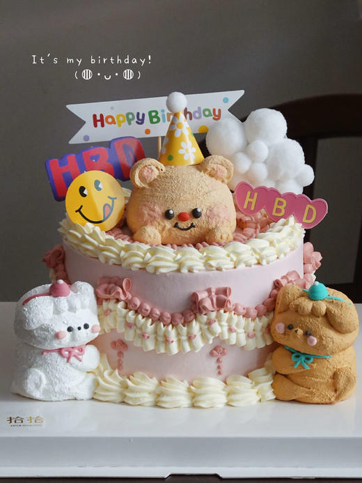 「哇！三只小熊！」蛋白糖黄油小熊·100%动物奶油（附图6寸·提前10小时预订） 商品图0