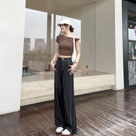 【爆仓中！预售3-5天发货！！】卷卷紫垂顺显瘦直筒牛仔裤 丝滑柔软不挑腿型 侧面双线设计分化腿部宽度 显瘦时尚精致 商品图1