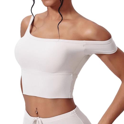 跃牌【禅语梵心】凉感运动文胸抗菌带胸垫紧身不对称瑜伽背心休闲DX5403 商品图4