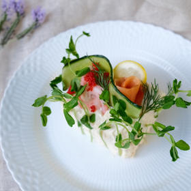 瑞典三明治蛋糕（烟熏三文鱼&甜虾）Swedish Sandwich Cake(Smoked Salmon&Shrimp
