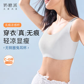 [无痕凉感杯]软支撑文胸无痕背心无钢圈胸罩大胸显小内衣女