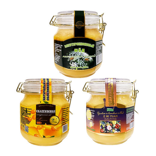 俄罗斯进口俄蜜源牌蜂蜜1000g【沙棘丨刺五加丨百花】 商品图5