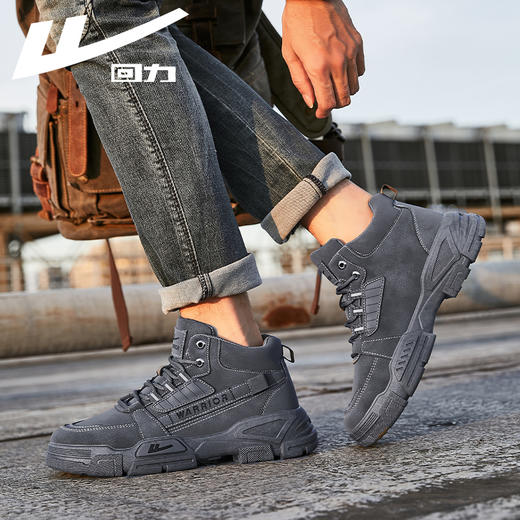 回力秋冬马丁靴男2024新款高帮耐磨工装鞋男士运动鞋百搭休闲靴子 商品图4