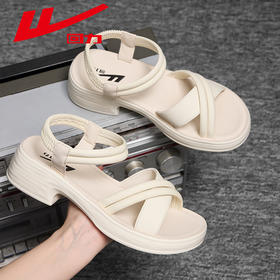 回力女鞋凉鞋时尚百搭春季厚底平底舒适休闲真皮软底外穿学生高跟