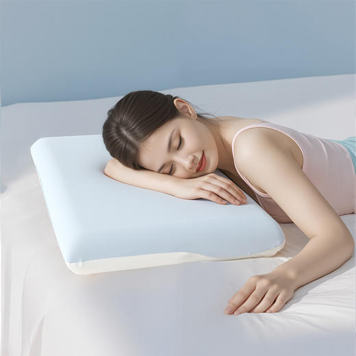 多喜爱 深睡自然醒记忆枕Plus（寐蓝/云粉）【双芯两用】【九大分区】【A类标准】【人体工学设计】【定制款外枕套】【礼盒包装】【翼形蜂窝透气】【针织凉感面料】软贴合 强承托 宽大枕面 商品图0