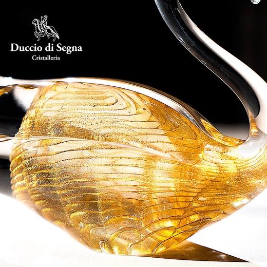 水晶招财天鹅摆件轻奢高档乔迁新房装饰品摆件电视客厅结婚礼物天生丽质琥珀羽天鹅摆件19cm心心相印天鹅水晶摆件(白金) 商品图5