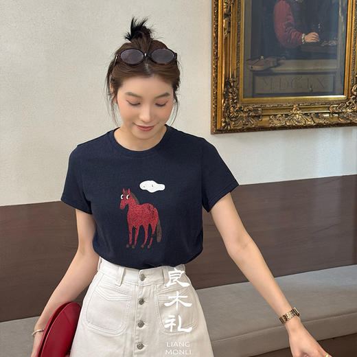 【部分现货】良木礼小马短袖（8335） 商品图0