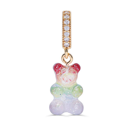 北京仓｜CRYSTAL HAZE-Nostalgia Bear-pave-彩虹小熊 吊坠（金色环扣）［挪威设计师］ 商品图0