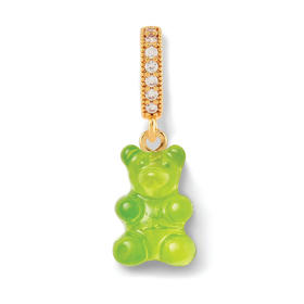 北京仓｜CRYSTAL HAZE-Nostalgia Bear-pave-青柠色小熊 吊坠（金色环扣）［挪威设计师］