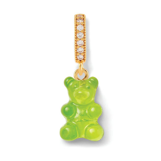 北京仓｜CRYSTAL HAZE-Nostalgia Bear-pave-青柠色小熊 吊坠（金色环扣）［挪威设计师］ 商品图0