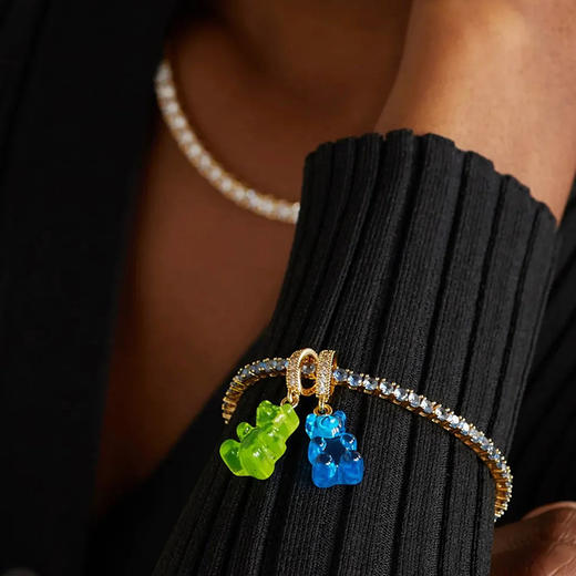 北京仓｜CRYSTAL HAZE-Nostalgia Bear-pave-青柠色小熊 吊坠（金色环扣）［挪威设计师］ 商品图4