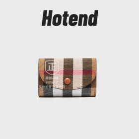 【国内普通仓】Hotend轻奢经典时尚条纹扣式卡包 约11*3*8cm