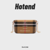【国内普通仓】Hotend条纹斜挎信封包棕拼焦糖色约21*5*12cm 商品缩略图1