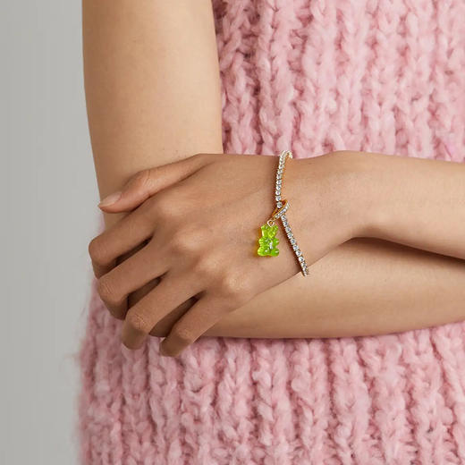 北京仓｜CRYSTAL HAZE-Nostalgia Bear-pave-青柠色小熊 吊坠（金色环扣）［挪威设计师］ 商品图5