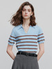 初语POLO领条纹针织衫女2025夏季新款休闲百搭轻薄短袖上衣 商品缩略图2